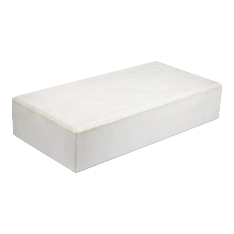 Pangea Home Mariel Rectangular Fiberglass Outdoor Coffee Table in White