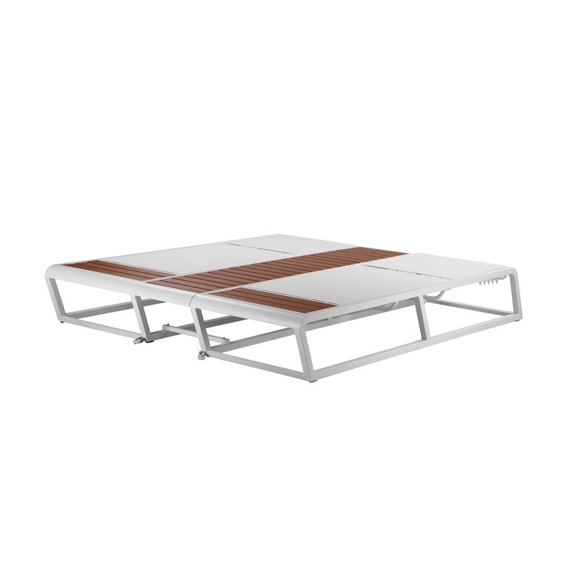Pangea Home AVRA Aluminum Outdoor Daybed with Umbrella Hole Built-In Ice Bucket