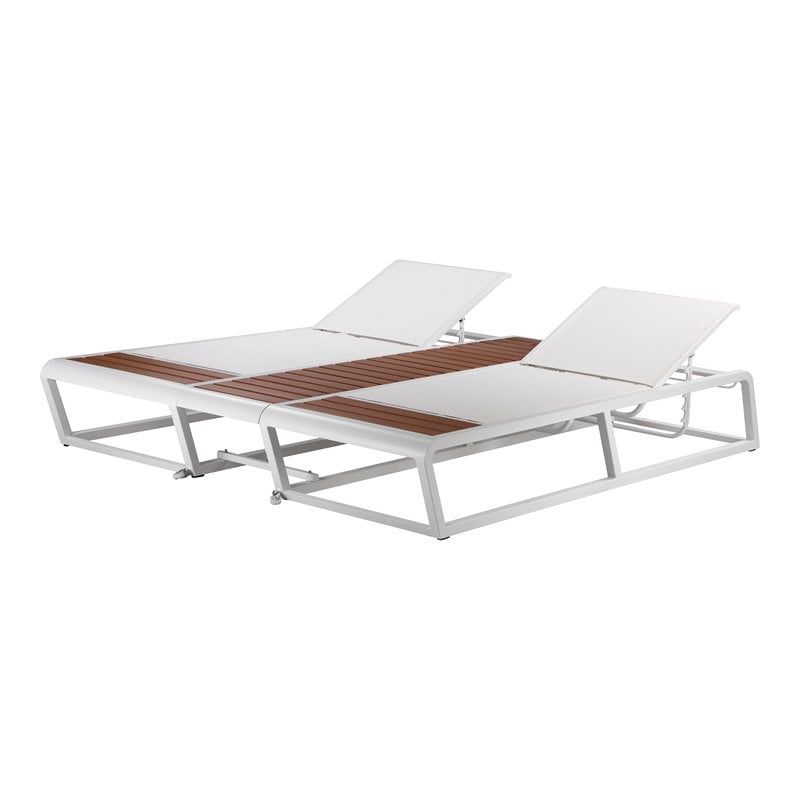 Pangea Home AVRA Aluminum Outdoor Daybed with Umbrella Hole Built-In Ice Bucket