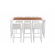 Pangea Home Milo 7-piece Modern Aluminum Patio Bar Set in White