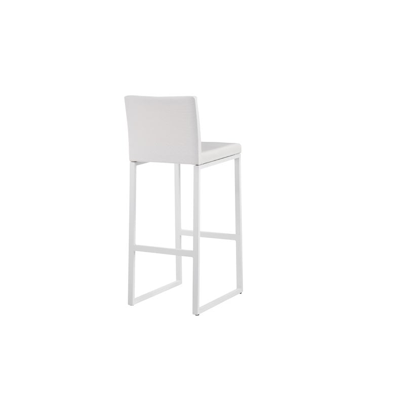 Pangea Home Milo 7-piece Modern Aluminum Patio Bar Set in White