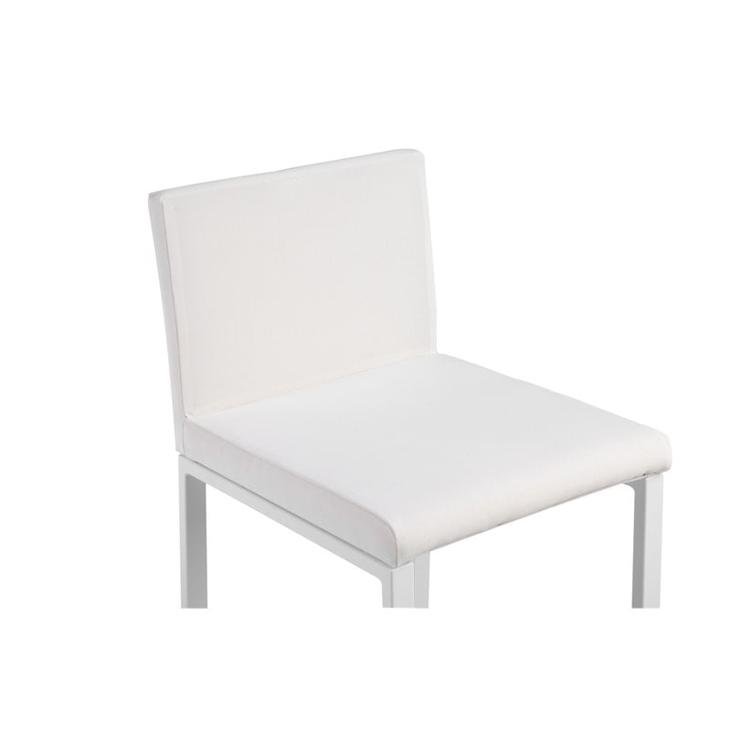 Pangea Home Milo 7-piece Modern Aluminum Patio Bar Set in White
