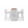 Pangea Home Milo 7-piece Modern Aluminum Patio Bar Set in White