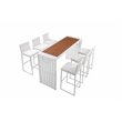 Pangea Home Milo 7-piece Modern Aluminum Patio Bar Set in White