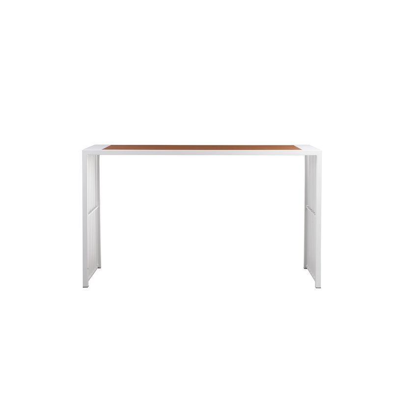 Pangea Home Milo 7-piece Modern Aluminum Patio Bar Set in White