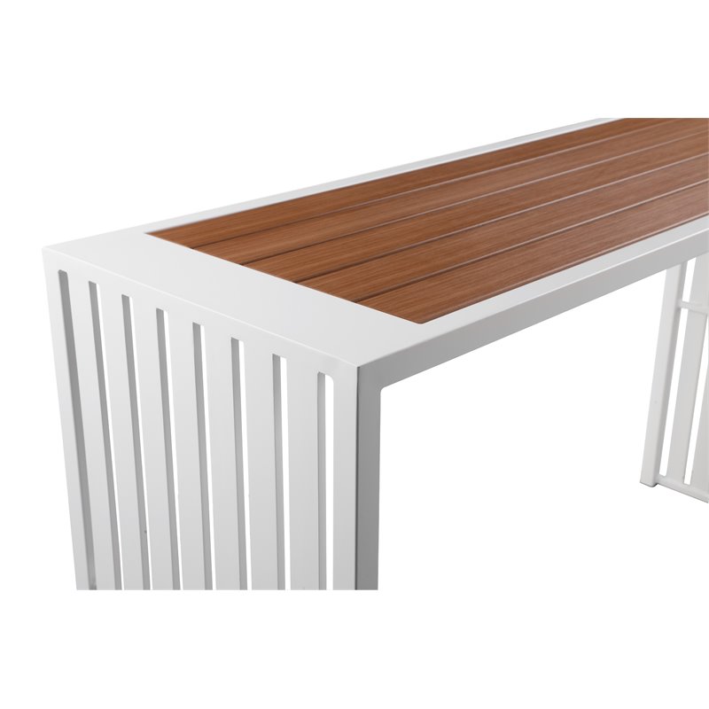 Pangea Home Milo 7-piece Modern Aluminum Patio Bar Set in White
