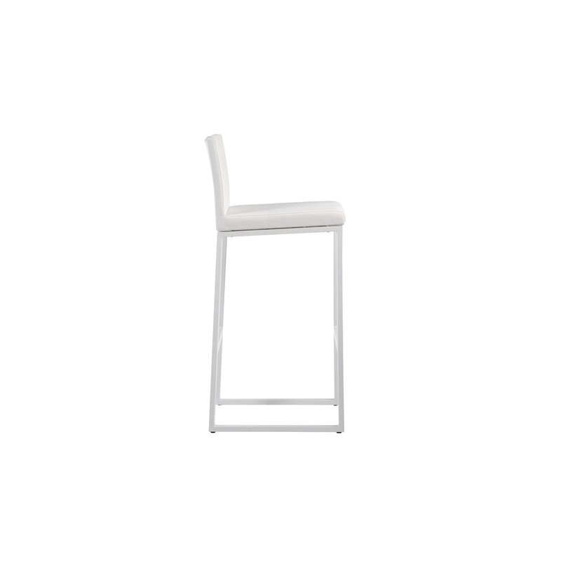 Pangea Home Milo 7-piece Modern Aluminum Patio Bar Set in White