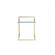 Pangea Home Helen Modern Glass & Steel Tray Table in Gold/Clear