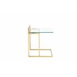 Pangea Home Helen Modern Glass & Steel Tray Table in Gold/Clear