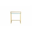 Pangea Home Helen Modern Glass & Steel Tray Table in Gold/Clear