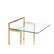 Pangea Home Helen Modern Glass & Steel Tray Table in Gold/Clear