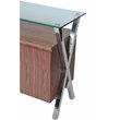 Pangea Home Beverly Modern Wood Veneer & High Polished Steel Buffet in Walnut
