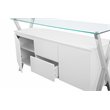 Pangea Home Beverly Modern Wood Veneer & High Polished Steel Buffet in White
