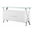 Pangea Home Beverly Modern Wood Veneer & High Polished Steel Buffet in White