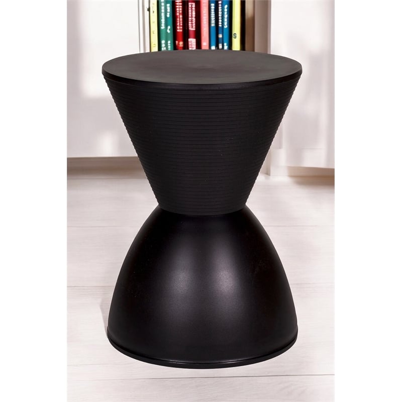 Pangea Home Bongo Polypropylene Plastic Indoor/Outdoor Side Table in Black