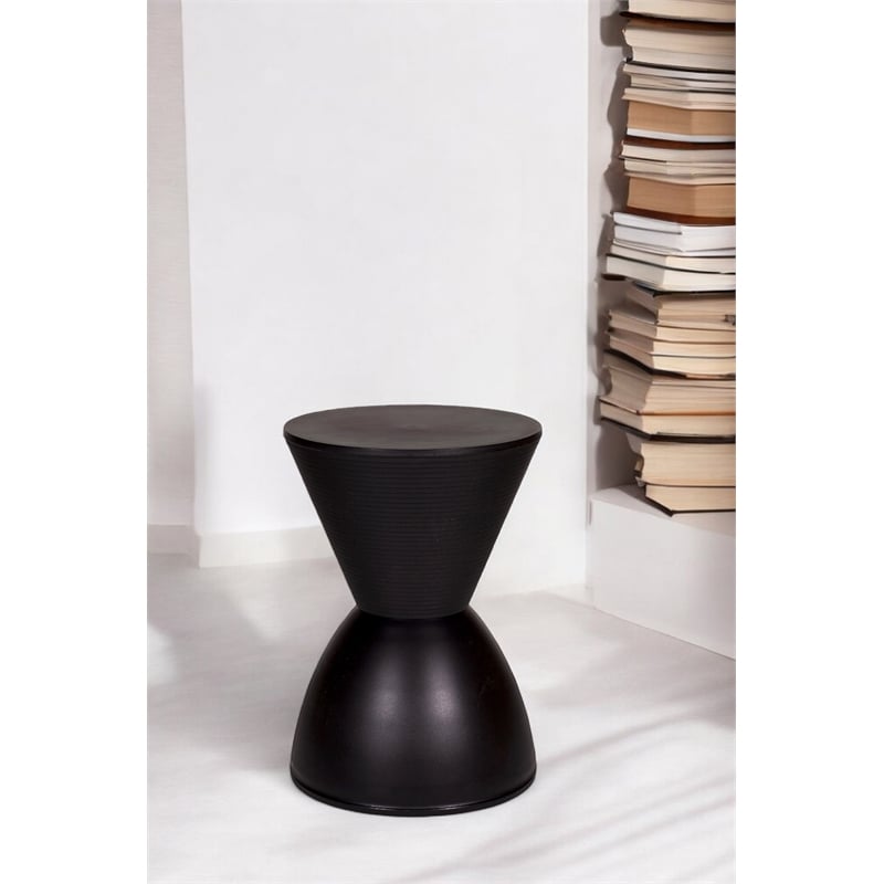 Pangea Home Bongo Polypropylene Plastic Indoor/Outdoor Side Table in Black