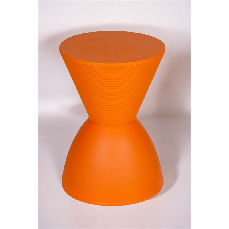 Pangea Home Bongo Polypropylene Plastic Indoor/Outdoor Side Table in Orange