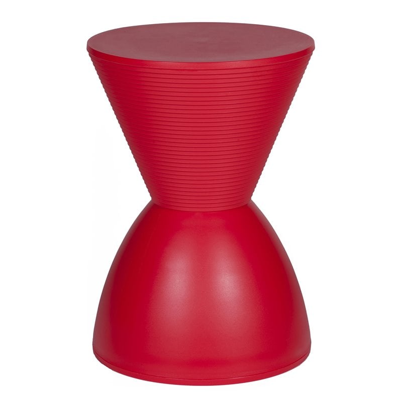 Pangea Home Bongo Modern Polypropylene Plastic Indoor/Outdoor Side Table in Red