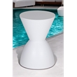 Pangea Home Bongo Polypropylene Plastic Indoor/Outdoor Side Table in White