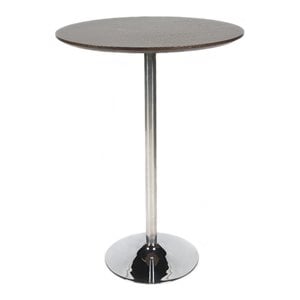 Pangea Home Nix Modern Wood Veneer & Polished Steel Dining Table in Espresso