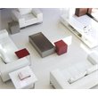 Pangea Home Spenser Cubix Brushed Metal Coffee Table in Silver