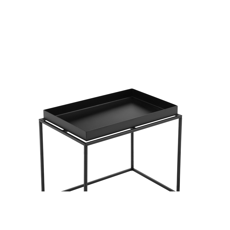 Pangea Home Bixby Framed Tray Modern Metal Side Table in Black