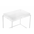 Pangea Home Bixby Framed Tray Modern Metal Side Table in White