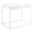 Pangea Home Bixby Framed Tray Modern Metal Side Table in White