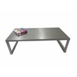 Pangea Home Clark Modern Brushed Steel Metal Coffee Table in Silver