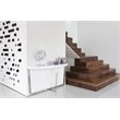 Pangea Home Oyster Modern Gloss Lacquer & Steel Metal Console Table in White