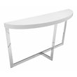 Pangea Home Oyster Modern Gloss Lacquer & Steel Metal Console Table in White