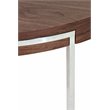 Pangea Home Riso Modern Wood Veneer & High Polished Steel Coffee Table in Walnut