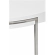 Pangea Home Riso Gloss Lacquer & High Polished Steel Metal Side Table in White