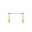 Pangea Home Helen Modern High Polished Steel Metal & Tempered Glass Desk in Gold