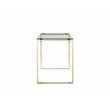 Pangea Home Helen Modern High Polished Steel Metal & Tempered Glass Desk in Gold