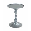 Pangea Home Bishop Circle Top Modern Steel Metal Side Table in Silver