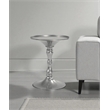 Pangea Home Bishop Circle Top Modern Steel Metal Side Table in Silver