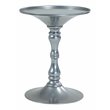 Pangea Home Bishop Circle Top Modern Steel Metal Side Table in Silver