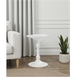 Pangea Home Bishop Circle Top Modern Steel Metal Side Table in White