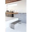 Pangea Home Lux Rectangular Modern Brushed Steel Metal Bench in Silver