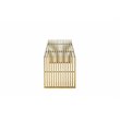Pangea Home Lux Rectangular Modern Brushed Steel Metal Bench in Gold