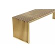 Pangea Home Lux Rectangular Modern Brushed Steel Metal Bench in Gold
