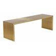 Pangea Home Lux Rectangular Modern Brushed Steel Metal Bench in Gold