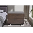 Pangea Home Harper Modern Wood & High Polished Steel Night Stand in Espresso