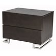 Pangea Home Harper Modern Wood & High Polished Steel Night Stand in Espresso