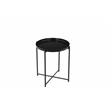 Pangea Home Rhonda Removable Top Modern Metal Side Table in Black