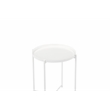 Pangea Home Rhonda Removable Top Modern Metal Side Table in White