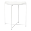 Pangea Home Rhonda Removable Top Modern Metal Side Table in White
