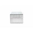 Pangea Home Lux Rectangle Metal & Glass Coffee Table in Silver