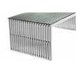 Pangea Home Lux Rectangle Metal & Glass Coffee Table in Silver